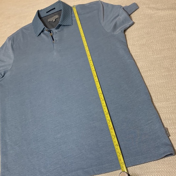 TED Baker London polo shirt shirt sleeve contrasting collar men’s sz 3 - Picture 10 of 13